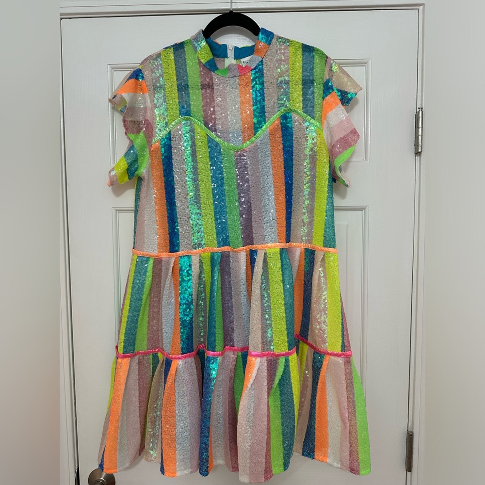 Queen of Sparkles Striped Dress
